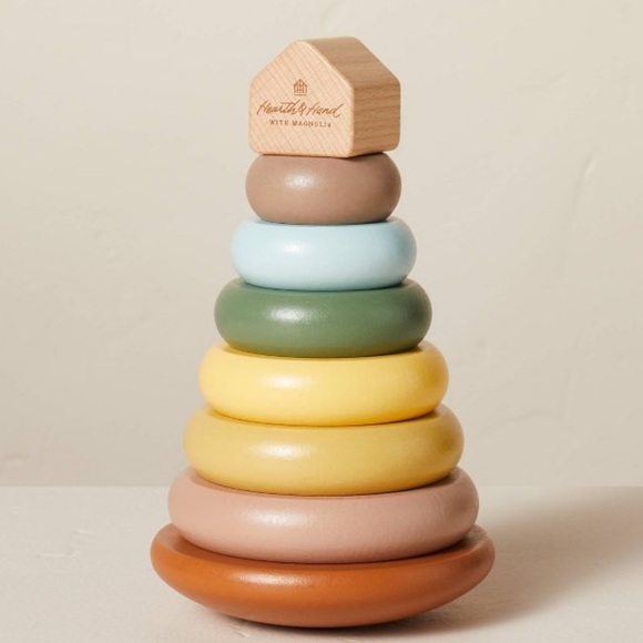 Hearth & Hand | Toys | Toy Rainbow Wooden Ring Stacker 8pc Hearth Hand ...